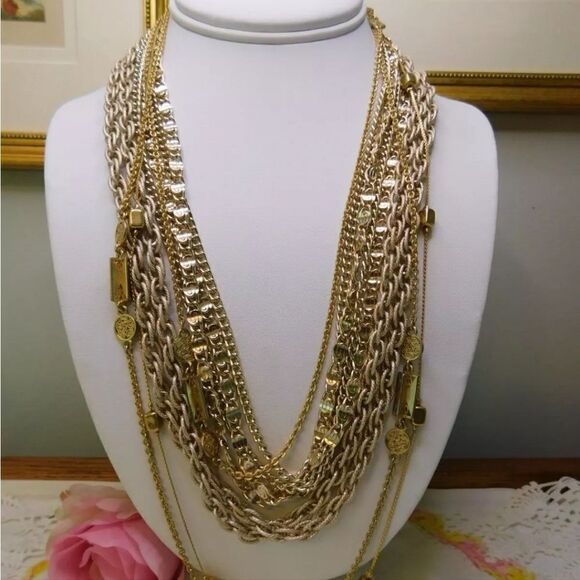 Designer Gold tone Chain Necklaces LOT of Four Chain Coventry Western Germany - Picture 10 of 10